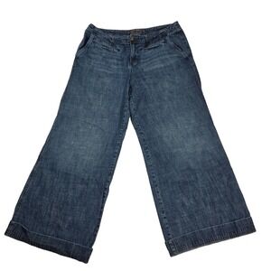 Lauren Ralph Lauren  Womens 12 Blue  High Rise Wide Leg Mom Jeans